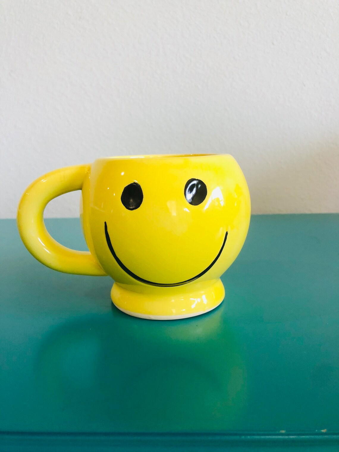 Vintage Yellow Smiley Mug Y2K 90s Vintage Etsy