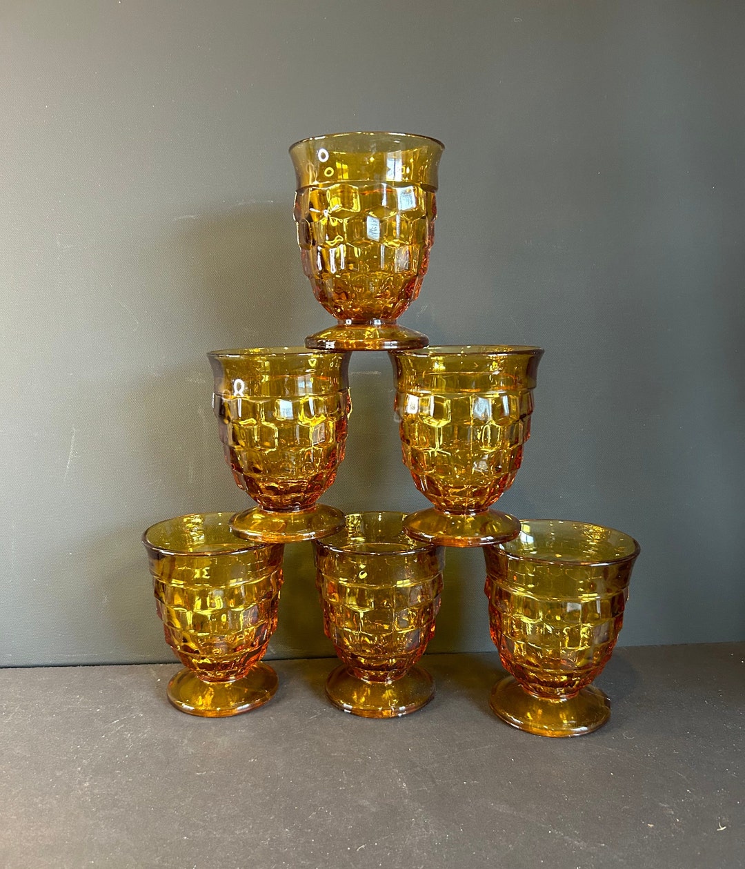 ② インディアナグラス アンバー ホワイトホール スナックセット ②