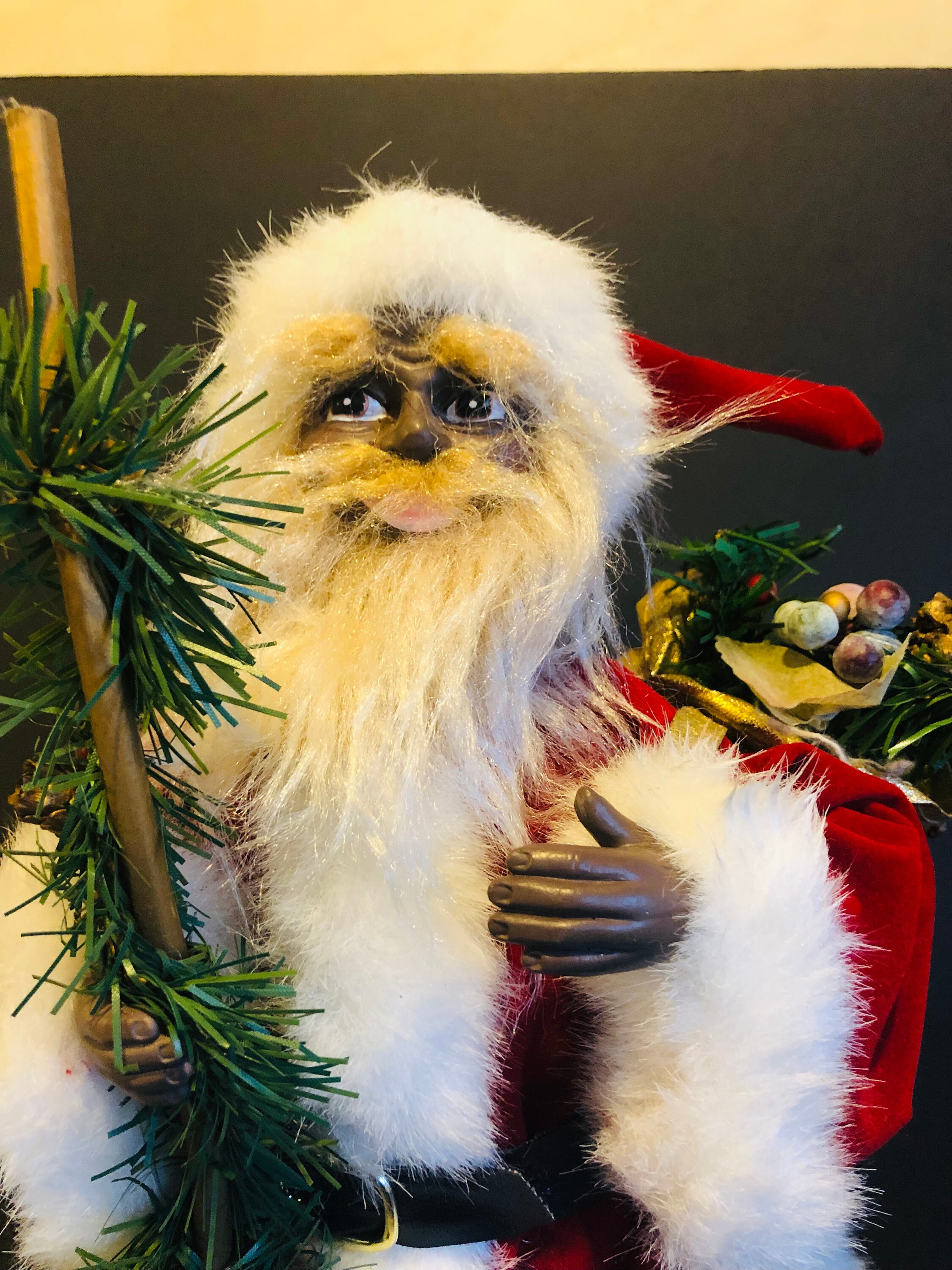 Santas by Donna ビンテージ サンタクロース人形 ハンドメイド Vintage Old World Santa Figurine, Victorian Style Christmas Decor