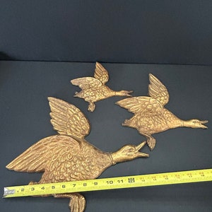 Beautiful Vintage Cast Metal Flying Geese Wall Decor Mid Century image 6