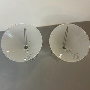 Vintage Frosted Martini Glasses with &quot;Five O&#39;Clock&quot; Etching – Set of 2 Retro Cocktail Glasses
