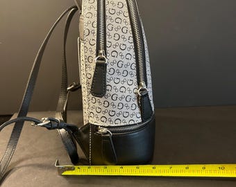 Guess New Black and Gray Backpack Purse With Tags 12