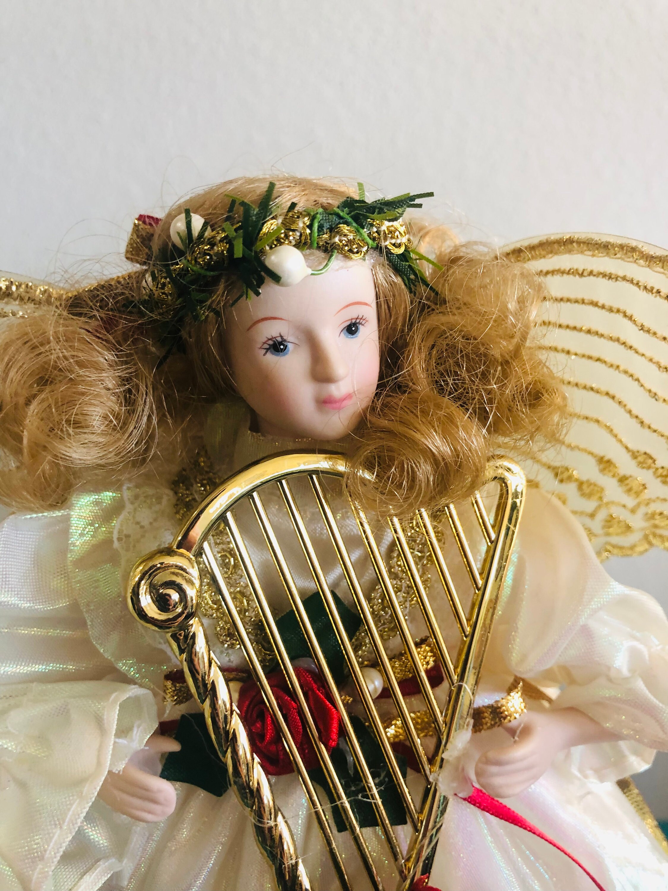 Vintage Lighted Porcelain Angel Tree Topper Christmas Tree Etsy