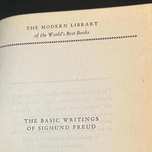 The Basic Writings Of Sigmund Freud Modern Library Relié Années 50 image 6