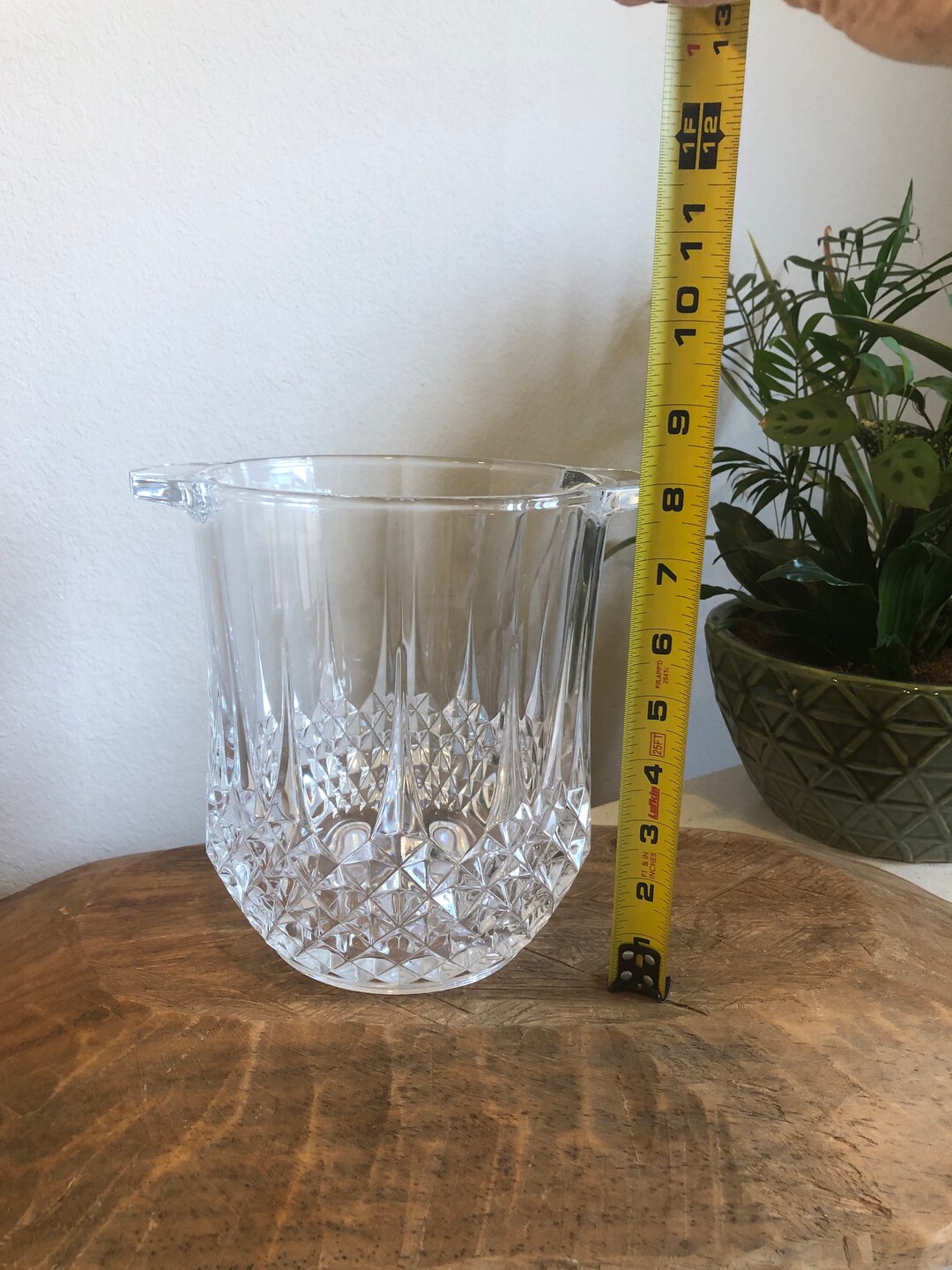 Heavy Cut Crystal Large Glass Ice Bucket Etsy