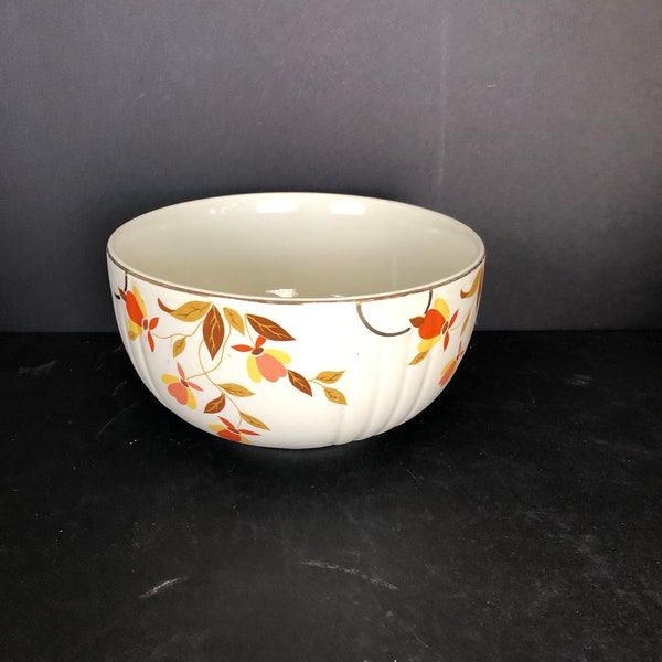 Large Autumn Leaf 7" X 4" Hall's Superior Quality Kitchenware Heavy 1950's Serving Bowl or Mixing Bowl