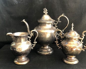 Vintage Silverplate Tea Set | Birmingham Silver Co, English Style