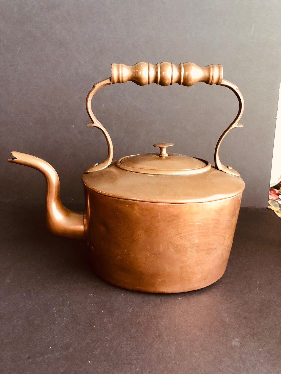 Antique Copper Teapot Kettle Etsy