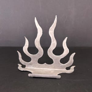 Stahl / Eisen Flamme Visitenkartenhalter Boss Geschenk Büro Dekor 15,5 x 16,5 x 5,5 cm Hand geschnitten Einzigartig