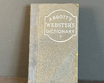 Vintage Abbott's Webster's Vest Pocket Dictionary - Mini 1900s Whitman & Parker Pen Ad Edition