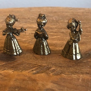 Small Vintage Brass Figurines of Musical Women