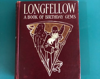 Rare Antique 1901 Astrology Book, Longfellow A Book of Birthday Gems, Antique Book, Rare book,