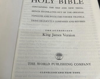 Leather Bound Holy Bible Boxed Excellent Condition 1964 King James Version Red Letter Master Art Edition Ribbon Page Marker Gilded Gold