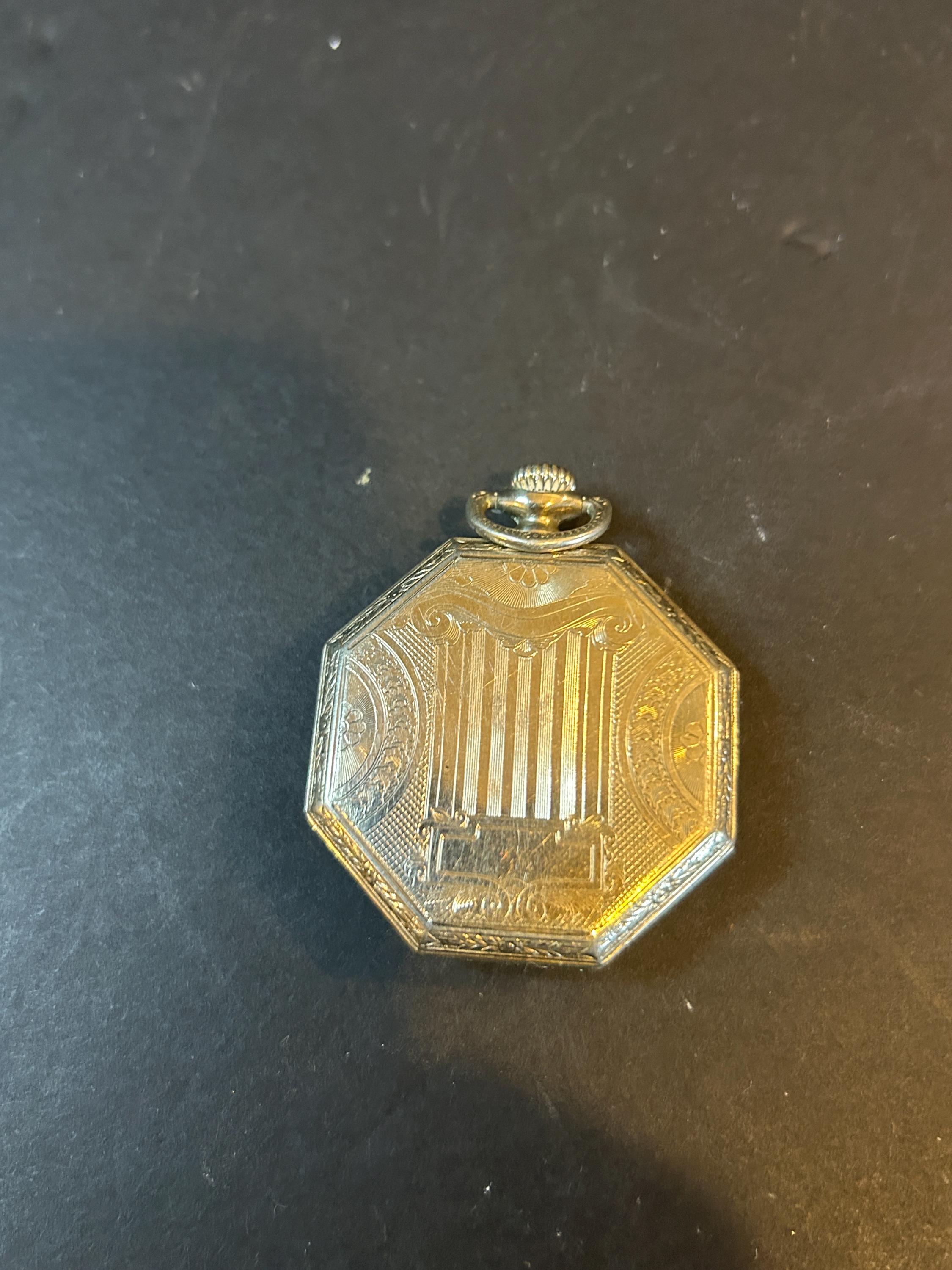 1920年代のヴィンテージ エルジン懐中時計 – アールデコ調の八角形