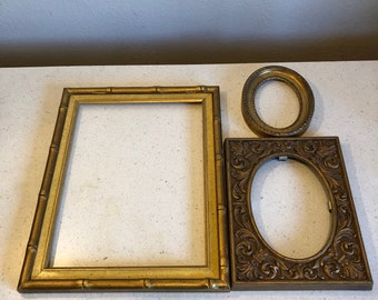 Three Vintage Frames, Faux Bamboo Frame