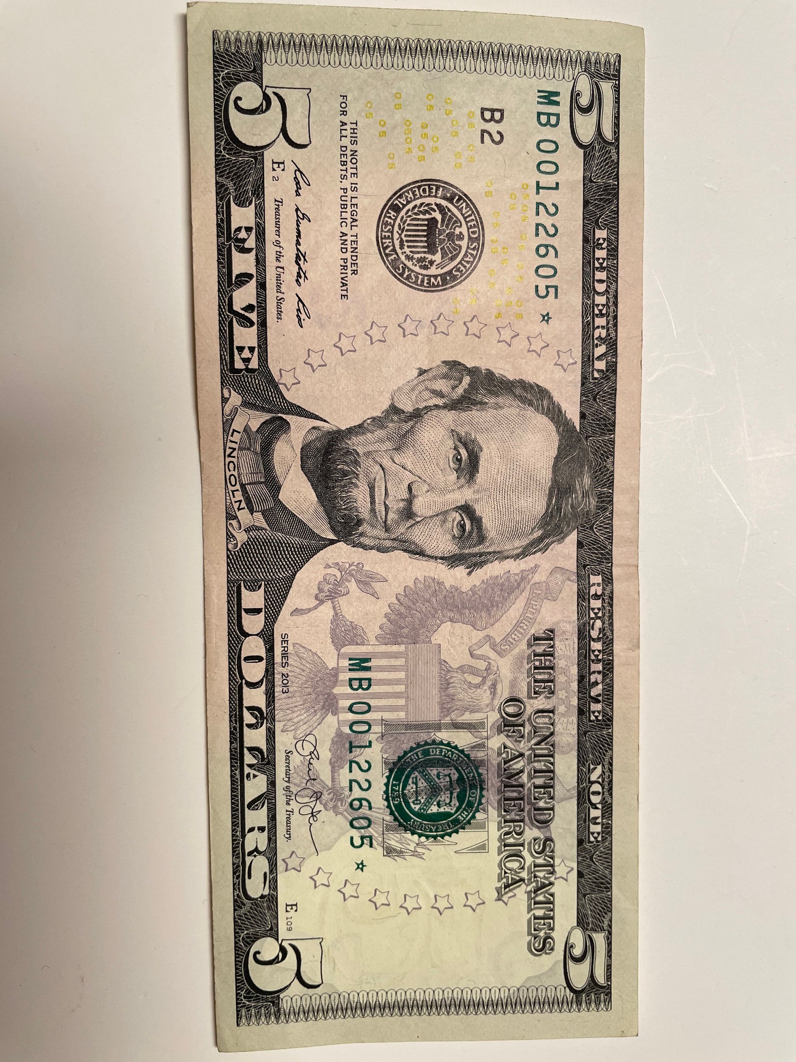 Rare Five Dollars Bill Star Note Etsy