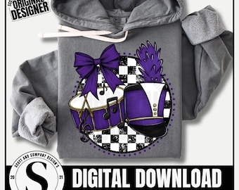Band Mom Png, Vintage Preppy Football Band Mama, Purple Coquette Bow Bows Marching Band Design, Team Mascot School Spirit Digital Download