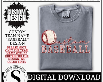 Custom Baseball Png, Vintage Baseball Mom Design Digital Download - Crimson Red