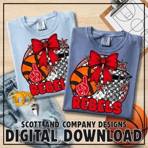 Basketball Png | Preppy Retro Rebels | Basketball Game Day Design | Digital Download - Red