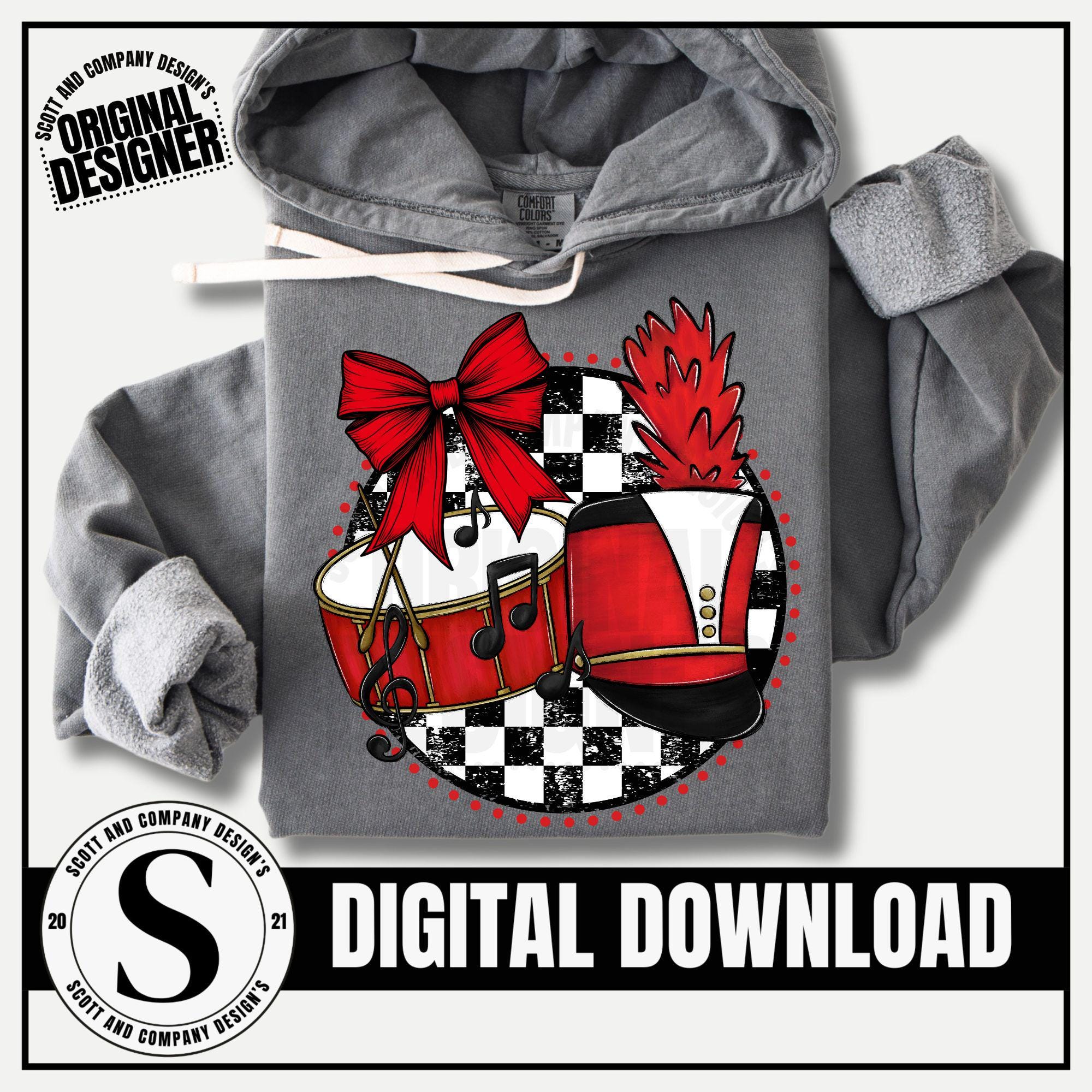Band Mom Png, Vintage Preppy Football Band Mama, Red Coquette Bow Bows Marching Band Design, Team Mascot School Spirit Digital Download