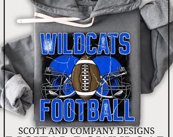 Wildcats Football PNG, Preppy Blue Mama, Gameday Cheerleader Digital Sublimation Download