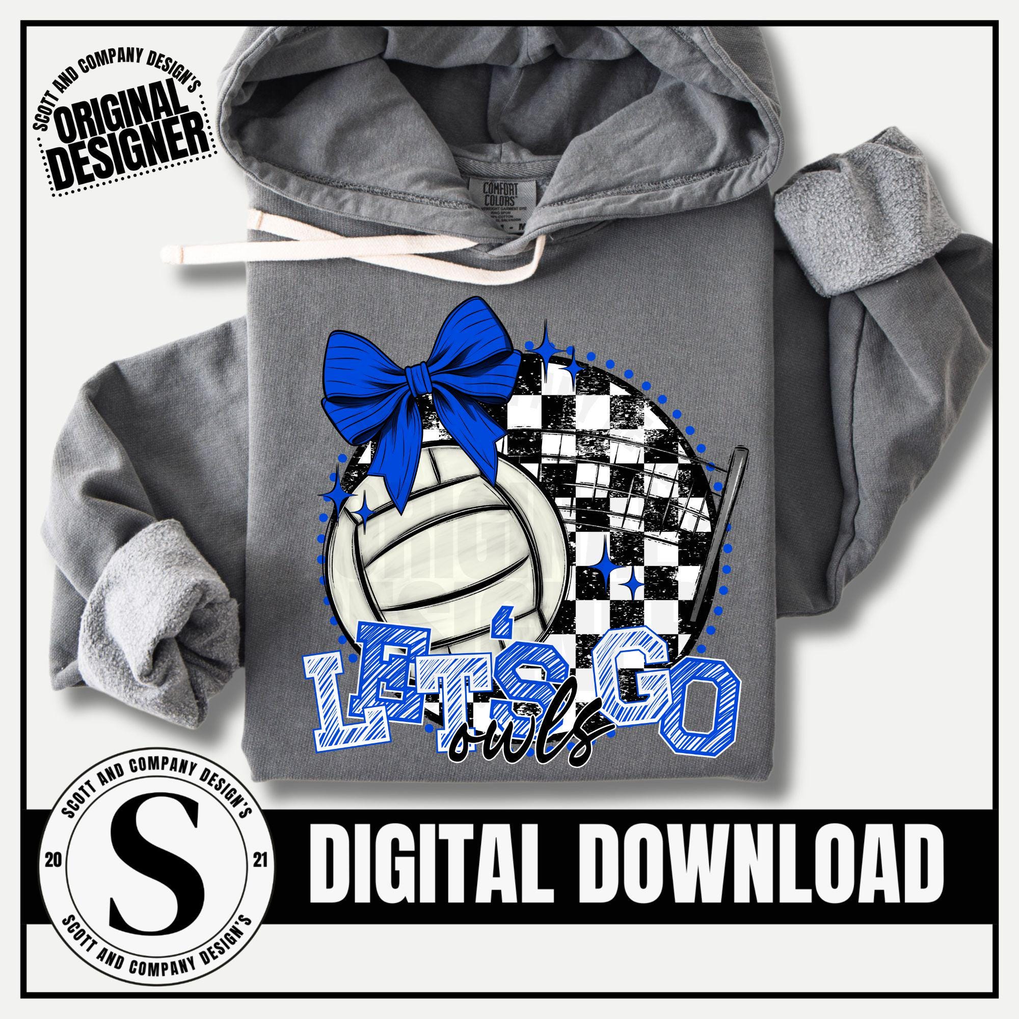 Owls Volleyball PNG, Retro Trendy Preppy Volleyball Gameday Design, Trending Popular Game Day Cheerl