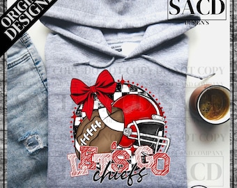 Chiefs Football PNG, School Spirit Design (Digital Download) - Red