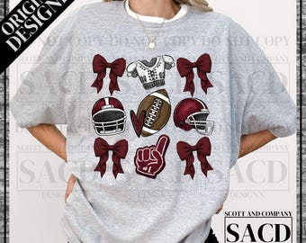 Football PNG,Trendy Preppy Bow png, Coquette Football Mama,Digital Download, Original Designer, Png Sublimation, Sublimation Design