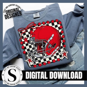 Football PNG, Trendy Preppy Red Coquette Football Mom, Trending Game Day Mama Cheer Mascot Team Spirit Digital Sublimation Download