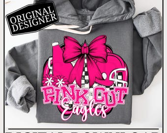 Eagles Football Cheer PNG | Breast Cancer | Popular Pink Out School Spirit Wear | Digital Download