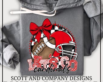 Cardinals Football Png | Preppy Cardinal Mama | Cheer Mom |  School Spirit Wear Digital Download - Red