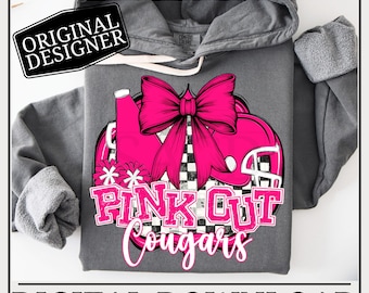Cougars Football Cheer PNG | Breast Cancer | Popular Pink Out School Spirit Wear | Digital Download