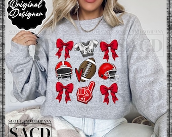 Football PNG,Trendy Preppy Bow png, Coquette Football Mama,Digital Download, Original Designer, Png Sublimation, Sublimation Design