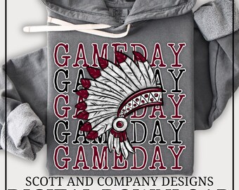 Indians Football Mom PNG | Vintage Indian GameDay | Popular School Spirit Wear | Digital Download - Maroon