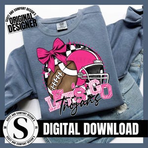 Troja Fußball Png, Adrette Troian Mama, Rosa Kokette Schleife Jubeln Mama, Team Maskottchen Schulgeist Cheerleader Digitale Sublimation Download