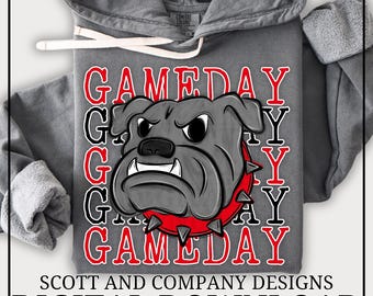 Bulldogs Football Mom PNG | Vintage  Bulldog GameDay | Popular School Spirit Wear | Digital Download - Red