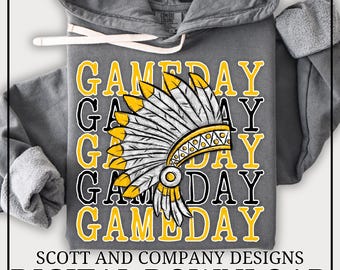 Indians Football Mom PNG | Vintage Indian GameDay | Popular School Spirit Wear | Digital Download - Yellow