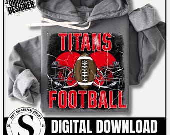 Titans Football Mama PNG, Gameday Design (Digital Download) - Red