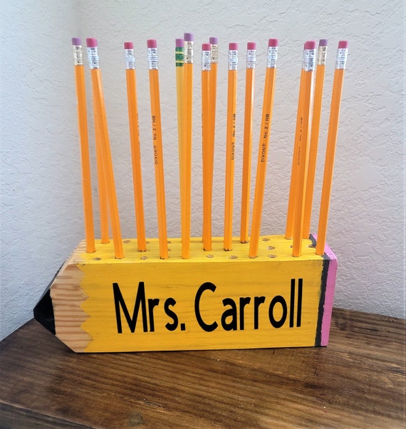 DIY Photo Wooden Pencil Holder With Holes - The Crafting Nook