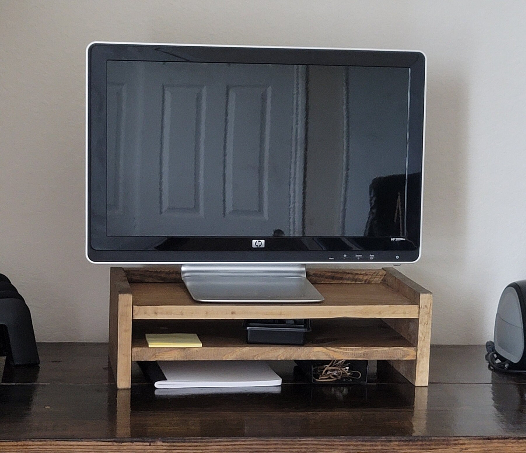Elevador de monitor de madera de dos niveles / elevador | Etsy