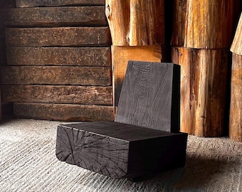 wabi sabi Japanese inspired ebonised oak chair