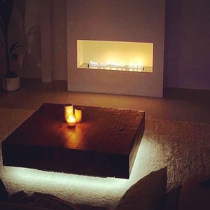 Rustikaler Couchtisch aus massiver Eiche Bild 4