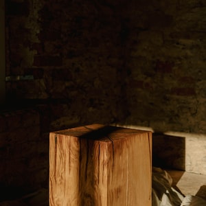 Burl Oak Stool | Burl Wood | End Table | Side Table | Coffee End Tables | Mid Century | Contemporary | Accent Table | Modern Furniture