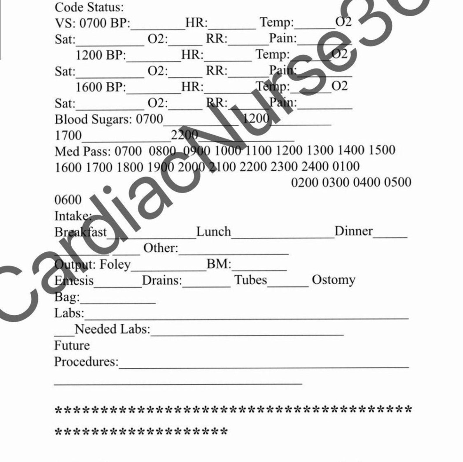 Nursing Handoff/report Sheet Template Etsy Australia Nursing Handoff/report Sheet Template Etsy Australia