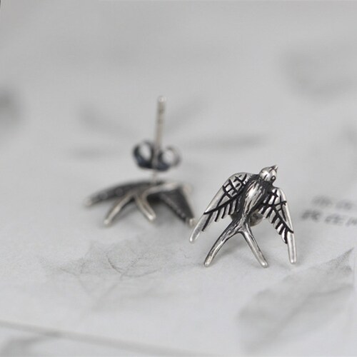 Swallow Earrings ,Silver 925 Sterling ,One Pair ,Stud Earrings for Women ,Earrings 2022 Silver ,925 shops Jewelry Luxury ,Woman Earring,Everyday