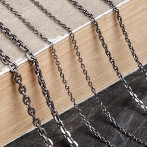 Authentic 100% 925 Sterling Silver, Trendy Link Chains Necklace ,1.5mm 2.0mm Thickness Necklace,Jewelry For Men or Women,Chain Necklace