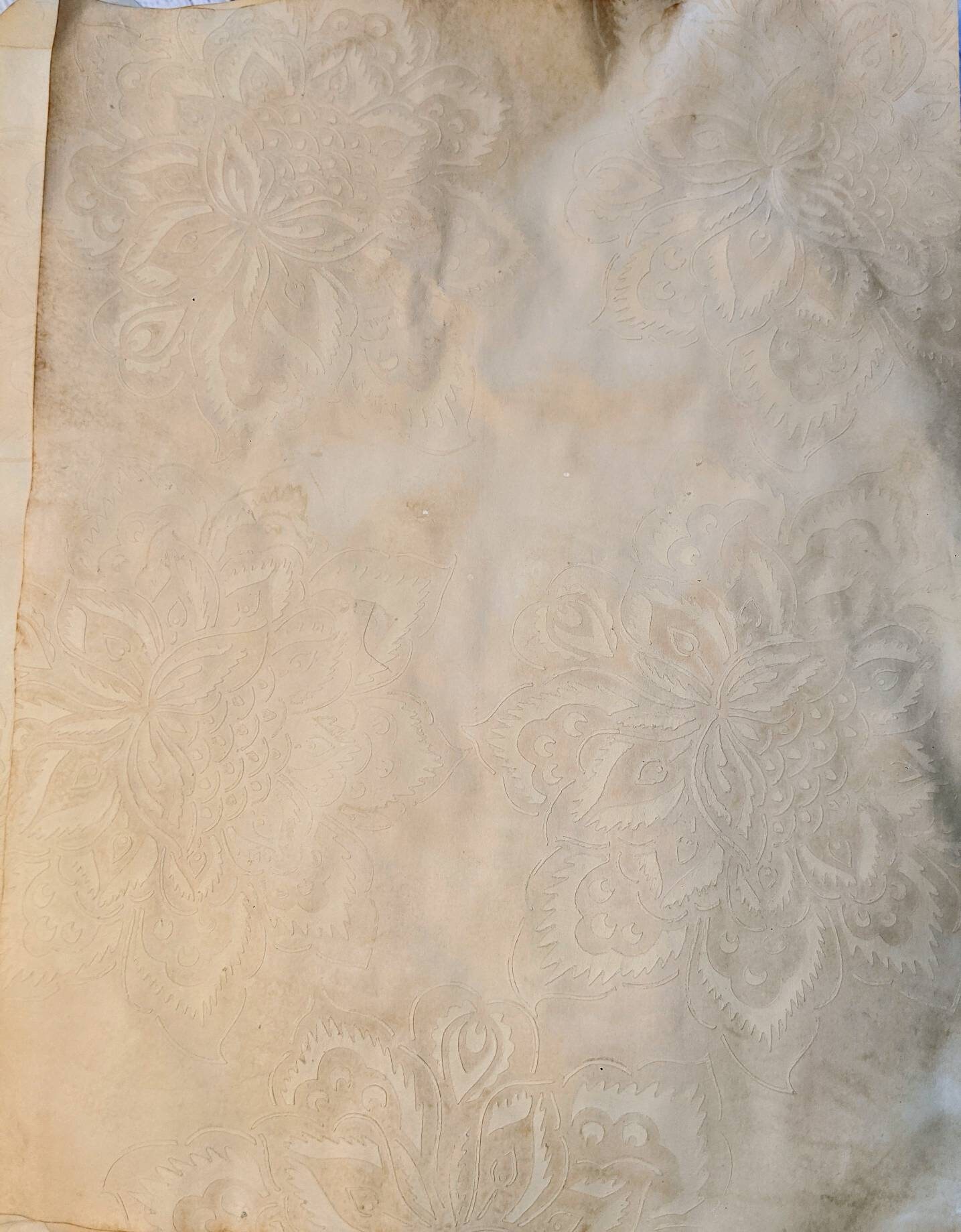 8 Coffee dyed paper floral imprinted paper handdyed paper Etsy