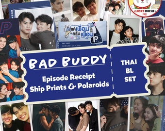 Bad Buddy Kollektion, Quittung für die neue Folge, Polaroid Drucke, Lesezeichen, Thai BL, OhmNanon Geschenkpackung