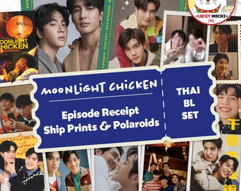 Moonlight Chicken Collection, Episode Receipt, Ship Print, Polaroid Prints, Bookmarks, Thai BL, Earthmix, GeminiFourth Gift Pack