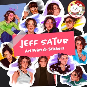 Jeff Satur Sticker Pack & Artprint (15 pcs) Thai BL Actor, KinnPorsche